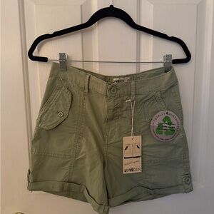 Green Cargo Shorts Utility Style